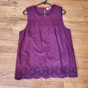 Gap Eyelet Blouse- L Tall